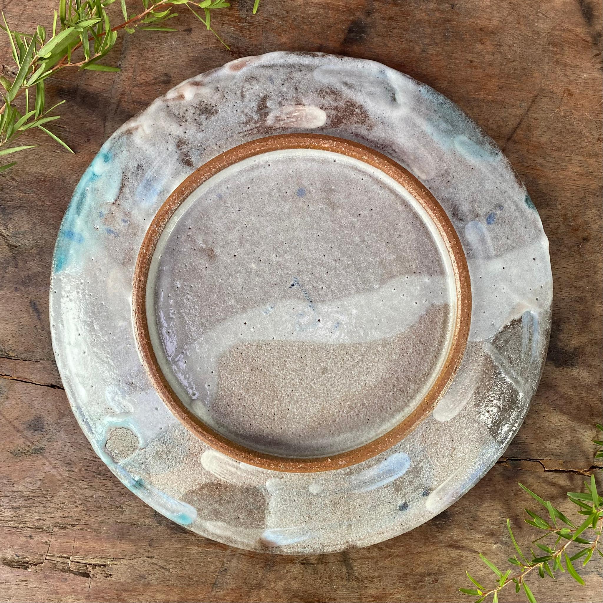 長石釉と白泥の大皿　23cm | 9枚目