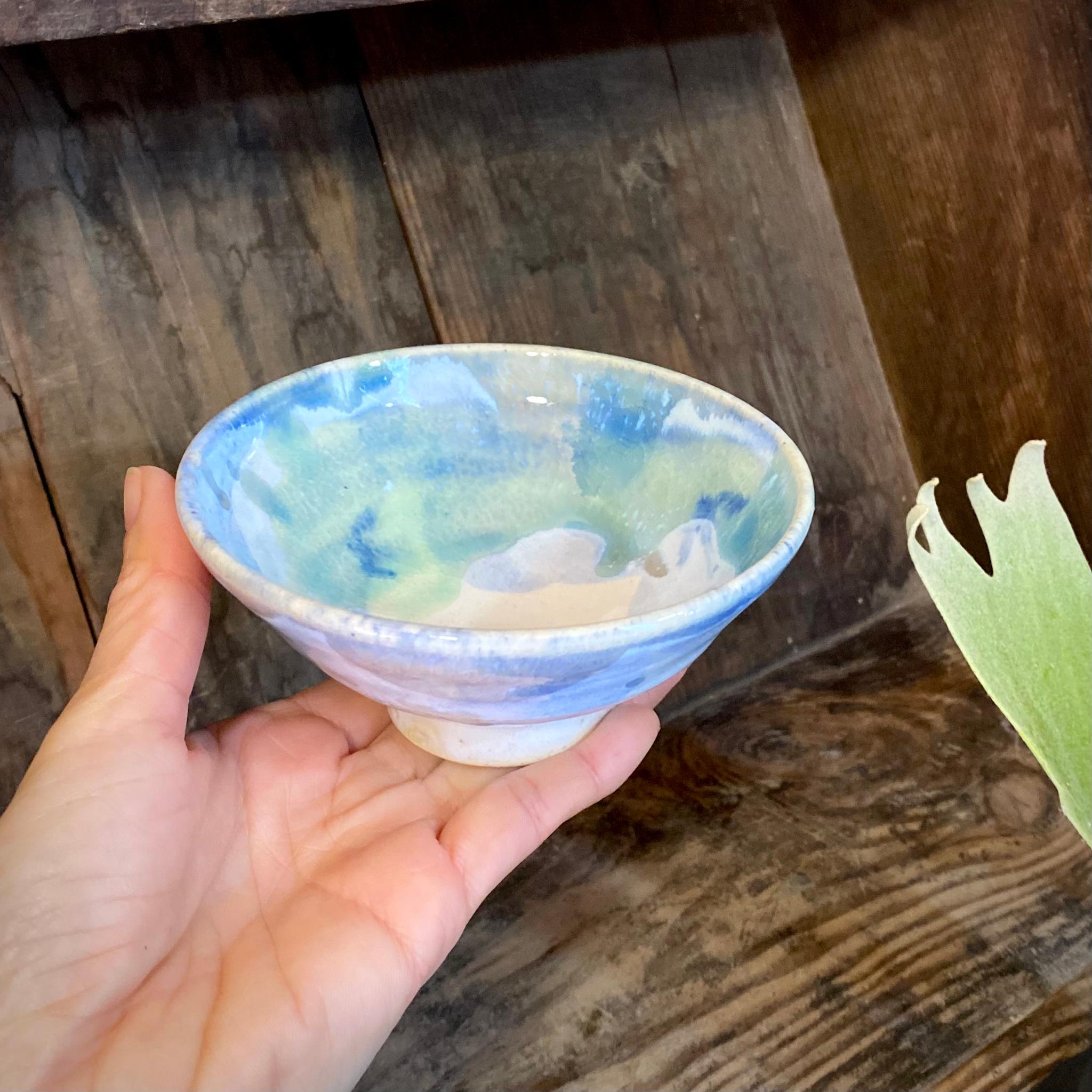 色釉と雲絵の白茶碗　小 | 3枚目
