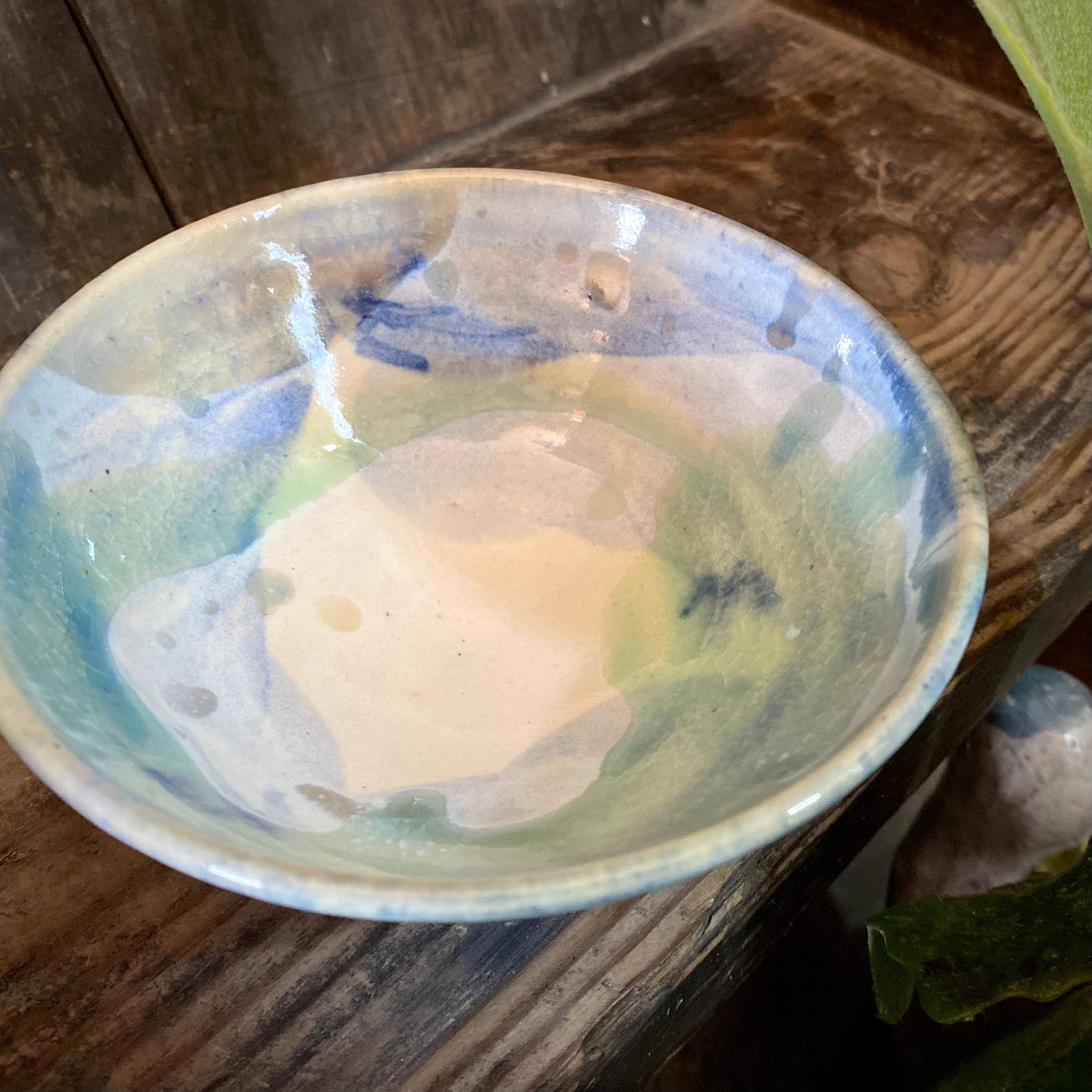 色釉と雲絵の白茶碗　小 | 5枚目