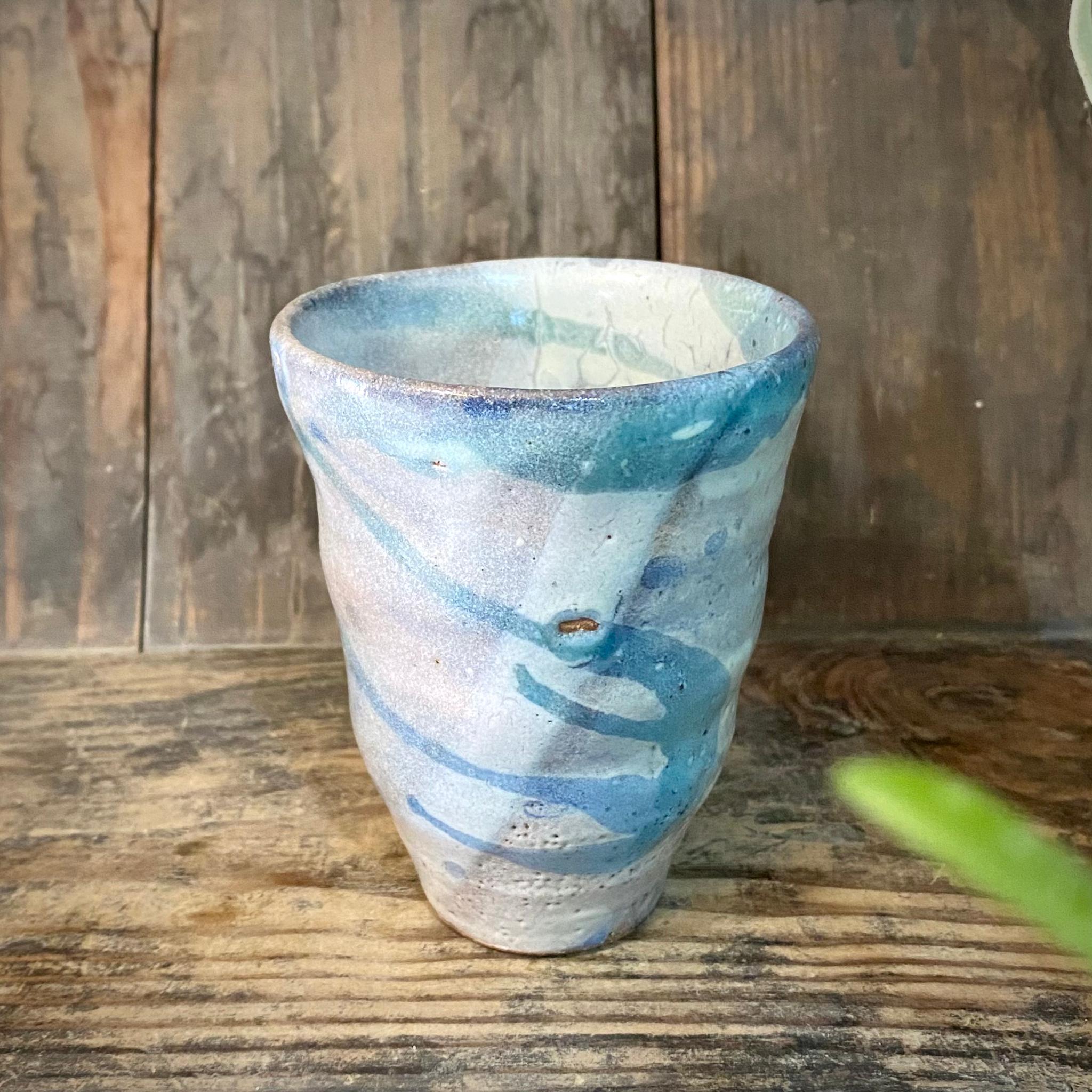 藁灰釉とコバルトのタンブラー | 8枚目
